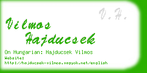 vilmos hajducsek business card